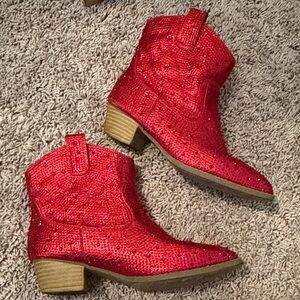 Girls size 3 bling rhinestone red Ruby, Western boots